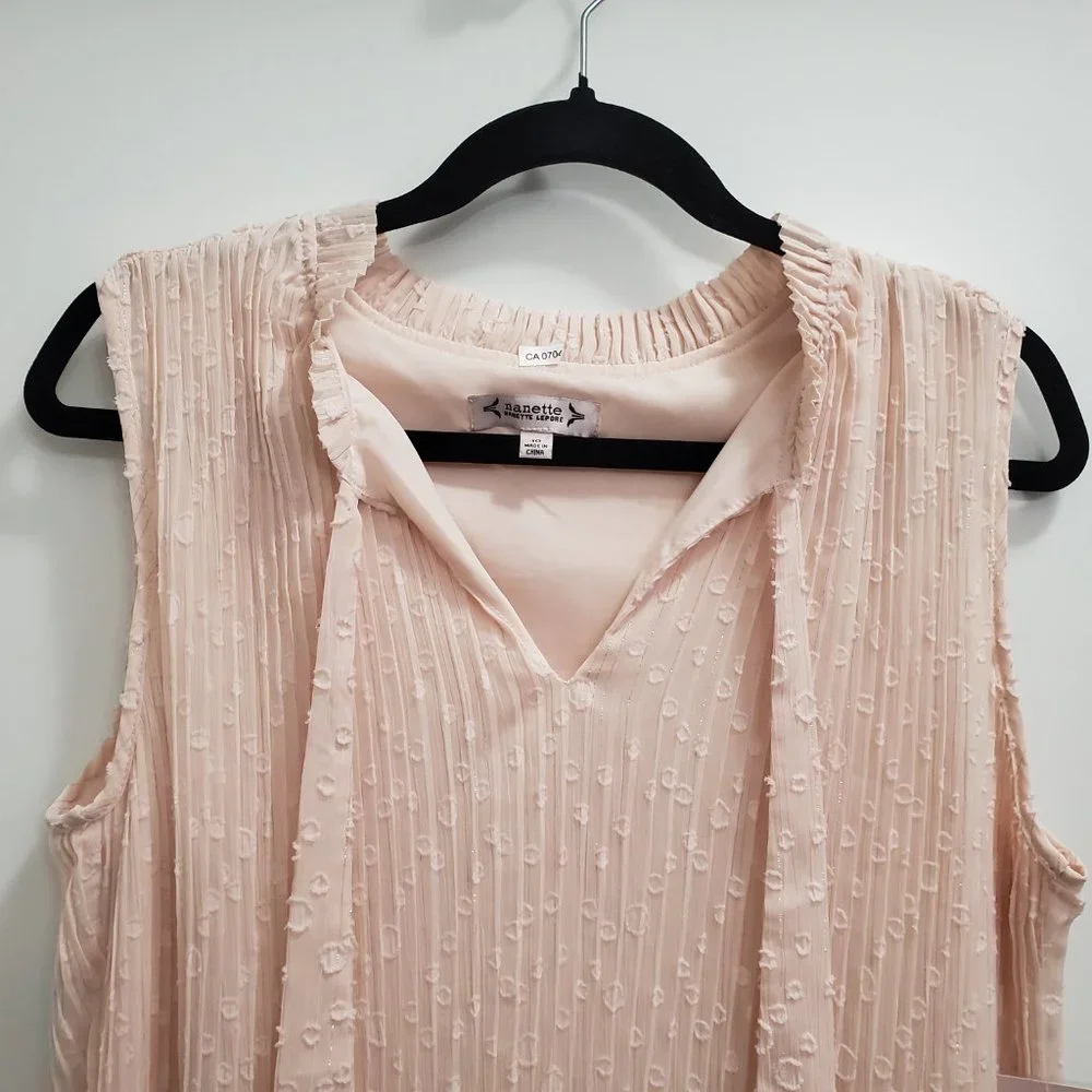 Nanette Lepore Blush Pink Sparkle Chiffon Midi-Length Cocktail Dress NWT - Picture 3 of 15